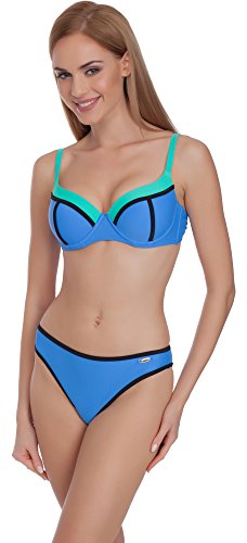 Merry Style Damen Bikini Set MS75 (Dunkelblau/Minze, 44) von Merry Style