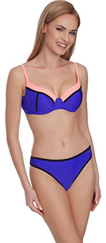 Merry Style Damen Bikini Set MS75 (Kornblume/Lachs, 40) von Merry Style