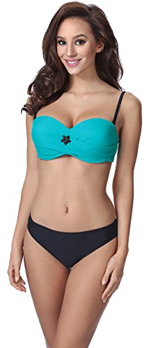 Merry Style Damen Bikini Set P61962W (Türkis/Schwarz, 36) von Merry Style