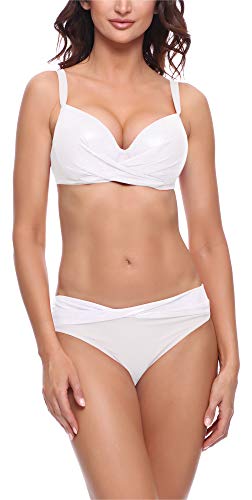 Merry Style Damen Bikini Set P65425EB (Glänzend Weiß, Cup 85 B/Unterteil 42) von Merry Style