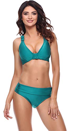 Merry Style Damen Bikini Set P750112S (Glänzend Grün, Cup 75 C/Unterteil 38) von Merry Style