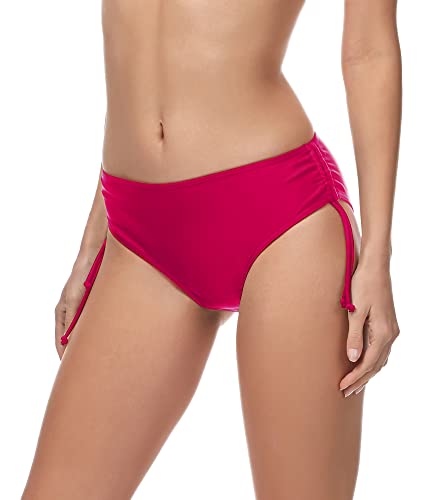 Merry Style Damen Bikini Slip mit Raffung Badeshorts Badehose Bikinihose Bikini Unterteil MSVR2 (BeachParty (3260), 46) von Merry Style