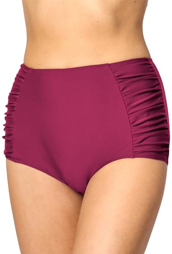 Merry Style Damen Bikinislip MS10-119 Bikinihose Bauch Weg Effekt (Weinrot (5288), 50) von Merry Style