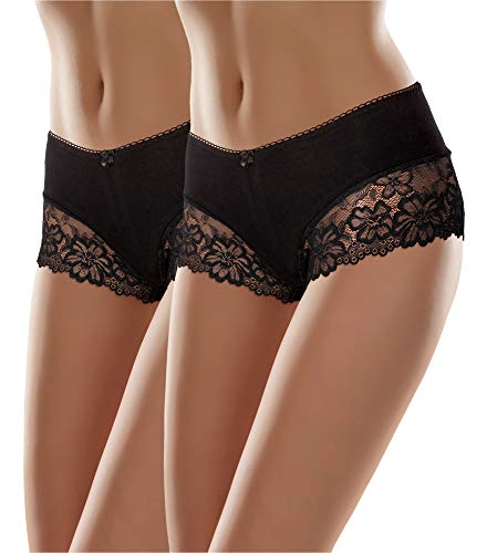 Merry Style Damen Boxershorts MSGAB107 (Schwarz (2Pack), 38 (Herstellergröße: M)) von Merry Style