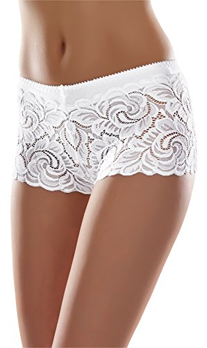 Merry Style Damen Panty aus Spitze Mit Muster Blumen Unterhosen MSGAB52 (Weiß, 40 (Herstellergröße: L)) von Merry Style