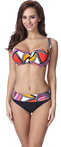 Merry Style Damen Figurformender Bikini F13 2 (Muster-323, Cup 70H / Unterteil 36) von Merry Style