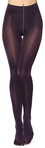 Merry Style Damen Glänzende Strumpfhose 60 DEN MSFI028 (Aubergine, S) von Merry Style