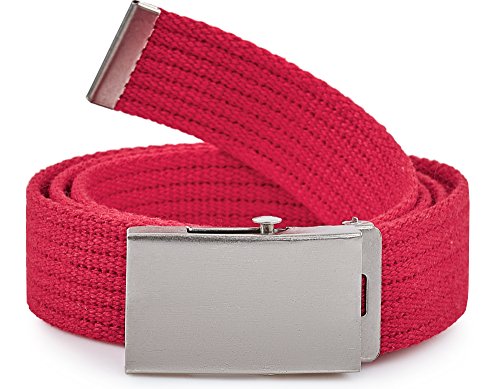 Merry Style Damen Gürtel Stoffgürtel P20 (Rot-Silber, 105 cm (Gesamtlänge 110 cm)) von Merry Style