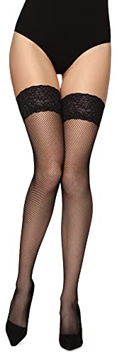 Merry Style Damen Halterlose Netzstrümpfe MSSS003 (Nero, XS/S (32-38)) von Merry Style