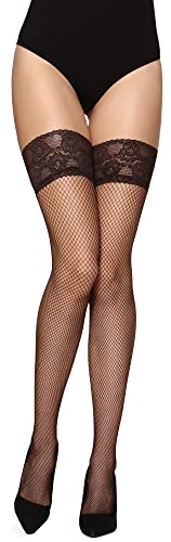 Merry Style Damen Halterlose Netzstrümpfe MSSS003 (Caffee, XS/S (32-38)) von Merry Style