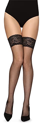 Merry Style Damen Halterlose Netzstrümpfe MSSS003 (Graphite, XS/S (32-38)) von Merry Style