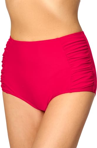 Merry Style Damen High Waist Bikinihose Bauch Weg Effekt Badehose MS10-119 (Rosa (3260), 38) von Merry Style