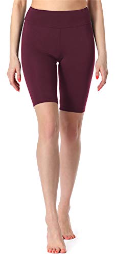 Merry Style Damen Kurze Sportleggings aus Viskose Radlerhose Leggings MS10-219 (Weinrot,M) von Merry Style