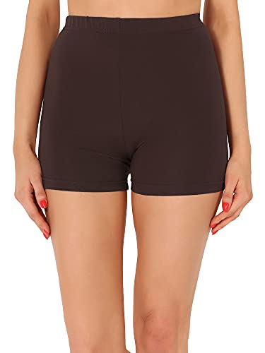Merry Style Damen Shorts Radlerhose Unterhose Hotpants Kurze Hose Boxershorts aus Viskose MS10-391 (Braun, XS) von Merry Style
