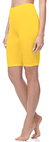 Merry Style Damen Sport Leggings kurz Sportleggings Radlerhose Sporthose aus Baumwolle MS10-200 (Gelb, L) von Merry Style