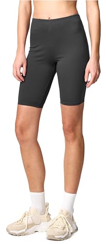 Merry Style Damen Sport Leggings kurz Sportleggings Radlerhose Sporthose aus Baumwolle MS10-200 (Graphite, M) von Merry Style