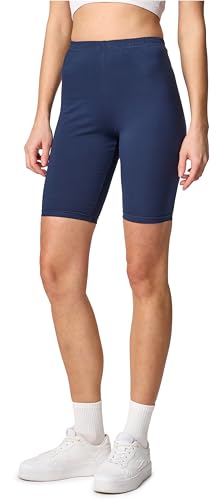 Merry Style Kurze Leggings Damen Shorts aus Baumwolle Komfortable Kurze Hose Radlerhose Ideal für den Alltag und Sportaktivitäten MS10-200 (Marineblau, M) von Merry Style