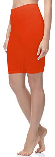 Merry Style Damen Sport Leggings kurz Sportleggings Radlerhose Sporthose aus Baumwolle MS10-200 (Orange, L) von Merry Style