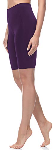 Merry Style Damen Sport Leggings kurz Sportleggings Radlerhose Sporthose aus Baumwolle MS10-200 (Purpur,L) von Merry Style