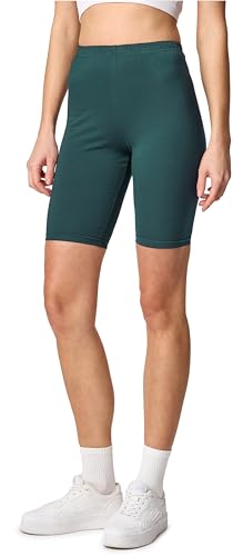 Merry Style Damen Sport Leggings kurz Sportleggings Radlerhose Sporthose aus Baumwolle MS10-200 (Smaragdgrün, L) von Merry Style