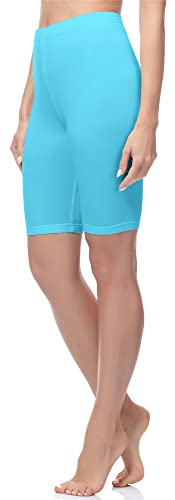 Merry Style Damen Sport Leggings kurz Sportleggings Radlerhose Sporthose aus Baumwolle MS10-200 (Türkis, L) von Merry Style