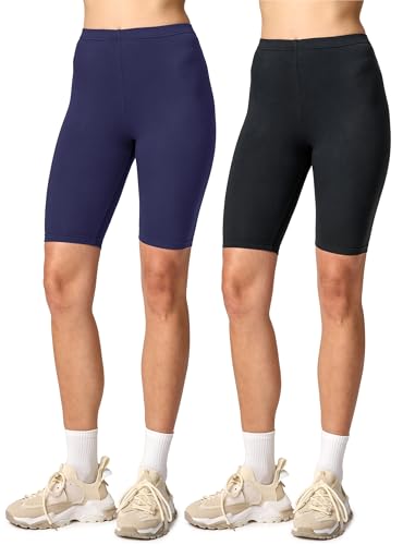 Merry Style Damen Kurze Leggings aus Viskose 2 Pack MS10-145 (Schwarz/Navy (2Pack), XS) von Merry Style