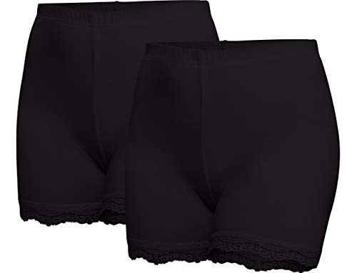 Merry Style Damen Shorts Radlerhose Unterhose Hotpants Kurze Hose Boxershorts aus Viskose 2 Pack MS10-294 (Schwarz/Schwarz(2Pack), XL) von Merry Style