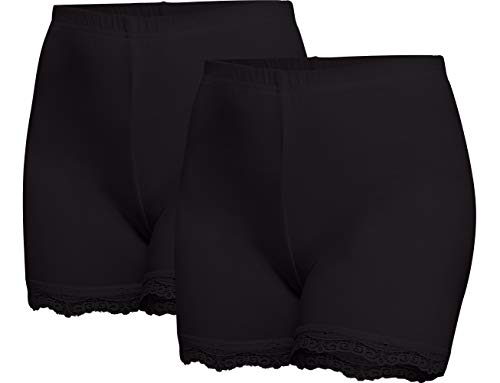 Merry Style Damen Shorts Radlerhose Unterhose Hotpants Kurze Hose Boxershorts aus Viskose 2 Pack MS10-294 (Schwarz/Schwarz(2Pack), XXL) von Merry Style