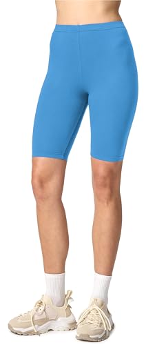 Merry Style Damen Sport Leggings kurz Sportleggings Radlerhose Sporthose aus Viskose MS10-145 (Blau, XS) von Merry Style