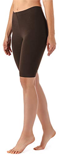 Merry Style Damen Sport Leggings kurz Sportleggings Radlerhose Sporthose aus Viskose MS10-145 (Braun, L) von Merry Style