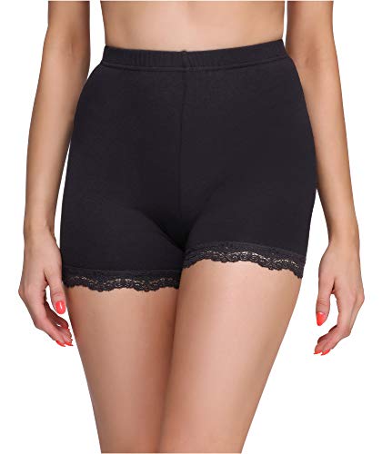 Merry Style Damen Shorts Radlerhose Unterhose Hotpants Kurze Hose Boxershorts aus Viskose MS10-294 (Schwarz, S) von Merry Style