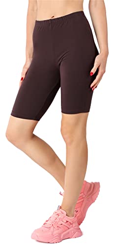 Merry Style Damen Kurze Leggings aus Viskose MS10-414 (Braun, XL) von Merry Style