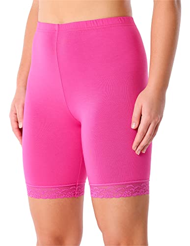 Merry Style Damen Kurze Leggings mit Spitze Freizeithose High Waist Radlerhose Hohe Taille aus Viskose MS10-431 (Rosa, 3XL) von Merry Style