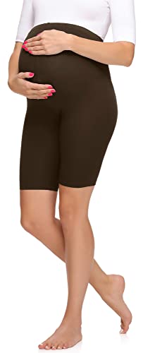 Merry Style Damen Kurze Umstandsleggings aus Viskose MS10-299 (Braun, XXL) von Merry Style