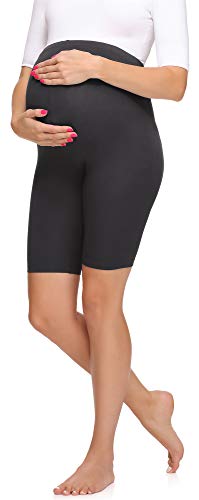 Merry Style Damen Kurze Umstandsleggings aus Viskose MS10-299 (Graphite, M) von Merry Style