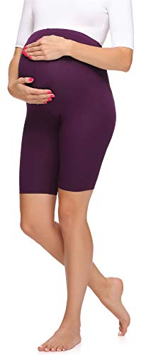 Merry Style Damen Kurze Umstandsleggings aus Viskose MS10-299 (Pflaume, 4XL) von Merry Style