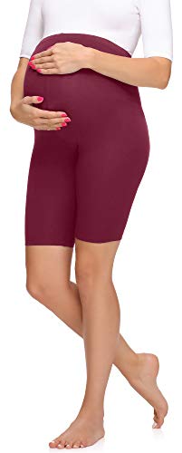 Merry Style Damen Kurze Umstandsleggings aus Viskose MS10-299 (Weinrot, L) von Merry Style