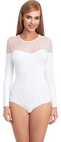 Merry Style Damen Langarm Body BD106 (Weiß, S) von Merry Style