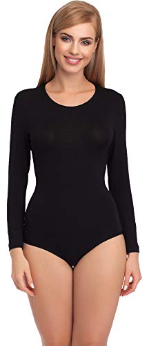 Merry Style Damen Langarm Body BD109 (Schwarz, M) von Merry Style