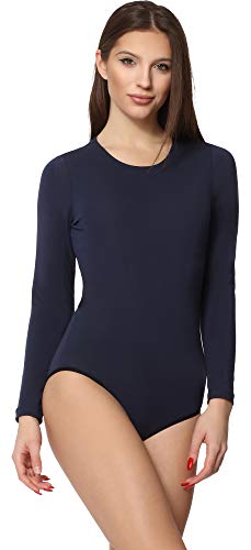 Merry Style Damen Langarm Body MS-114 (Dunkelblau, XL) von Merry Style