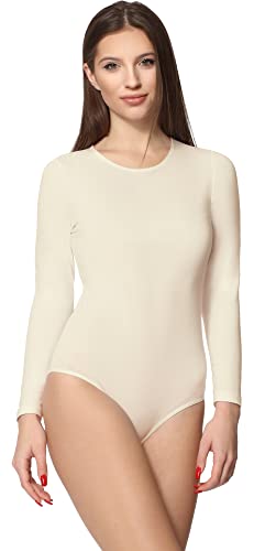 Merry Style Damen Langarm Body MS-114 (Ecru, XXL) von Merry Style