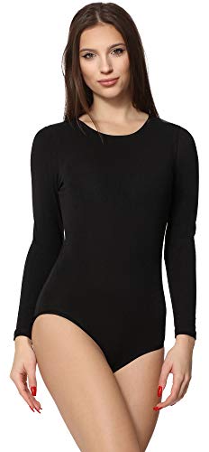 Merry Style Damen Langarm Body MS-114 (Schwarz, M) von Merry Style