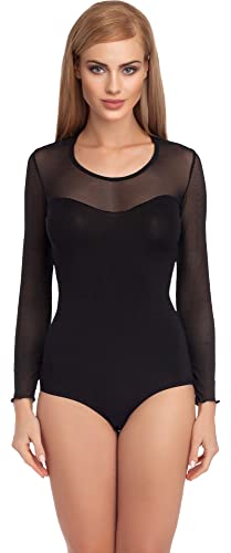 Merry Style Damen Langarm Body VBD15 (Schwarz3, M) von Merry Style