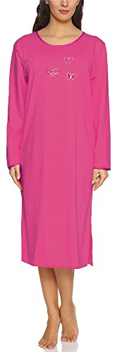 Merry Style Damen Langarm Nachthemd 91LW1 (Amaranth (Langarm), 44 (Herstellergröße: XXL)) von Merry Style