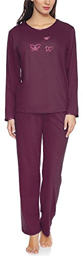 Merry Style Damen Langarm Schlafanzug 91LW1 (Aubergine (Langarm), 36 (Herstellergröße: S)) von Merry Style