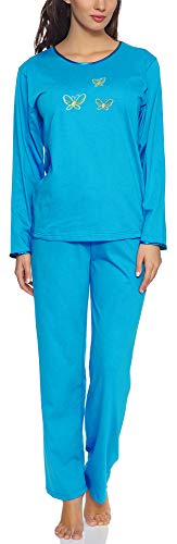 Merry Style Damen Langarm Schlafanzug 91LW1 (Türkis (Langarm), 42 (Herstellergröße: XL)) von Merry Style