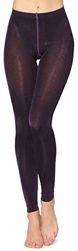 Merry Style Damen Lange Leggings 60 DEN MSFI029 (Aubergine, L) von Merry Style