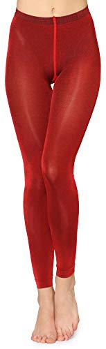 Merry Style Damen Lange Leggings 60 DEN MSFI029 (Rot, L) von Merry Style