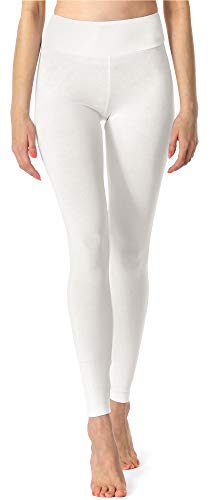 Merry Style Damen Lange Leggings Fitnesshose aus Viskose MS10-221 (Weiß, L) von Merry Style