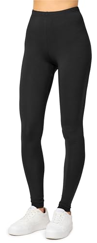 Merry Style Damen Lange Leggings aus Viskose MS10-143 (Schwarz, S) von Merry Style